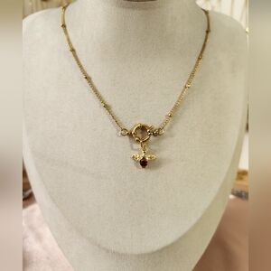 Stainless Steel Bee Charm Necklace